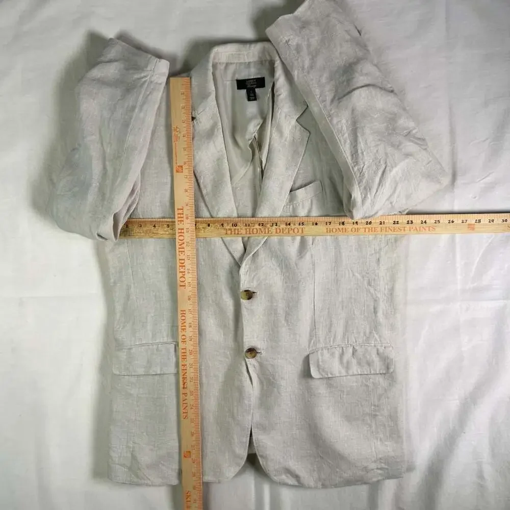 Linen Club Room Luxury Men’s Large 100% Linen Blazer Sport Coat Beige Tan